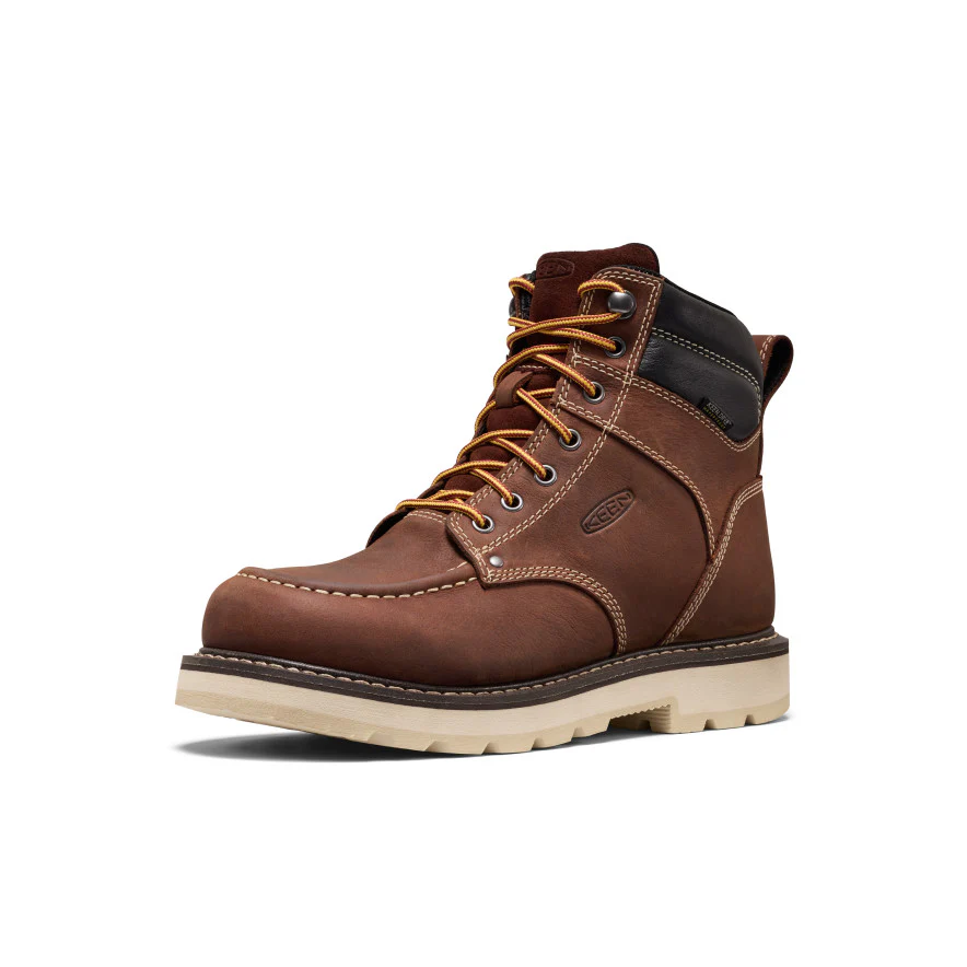 Men's Cincinnati 6" Waterproof 90° Heel Boot (Soft Toe) | Tuscan Red/Sandshell - Image 3